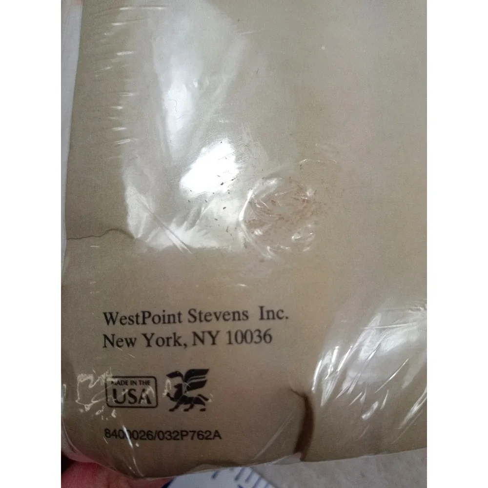 NOS Vintage Westpoint Stevens King Flat Sheet Cotton Flannel Floral‎ Irregular